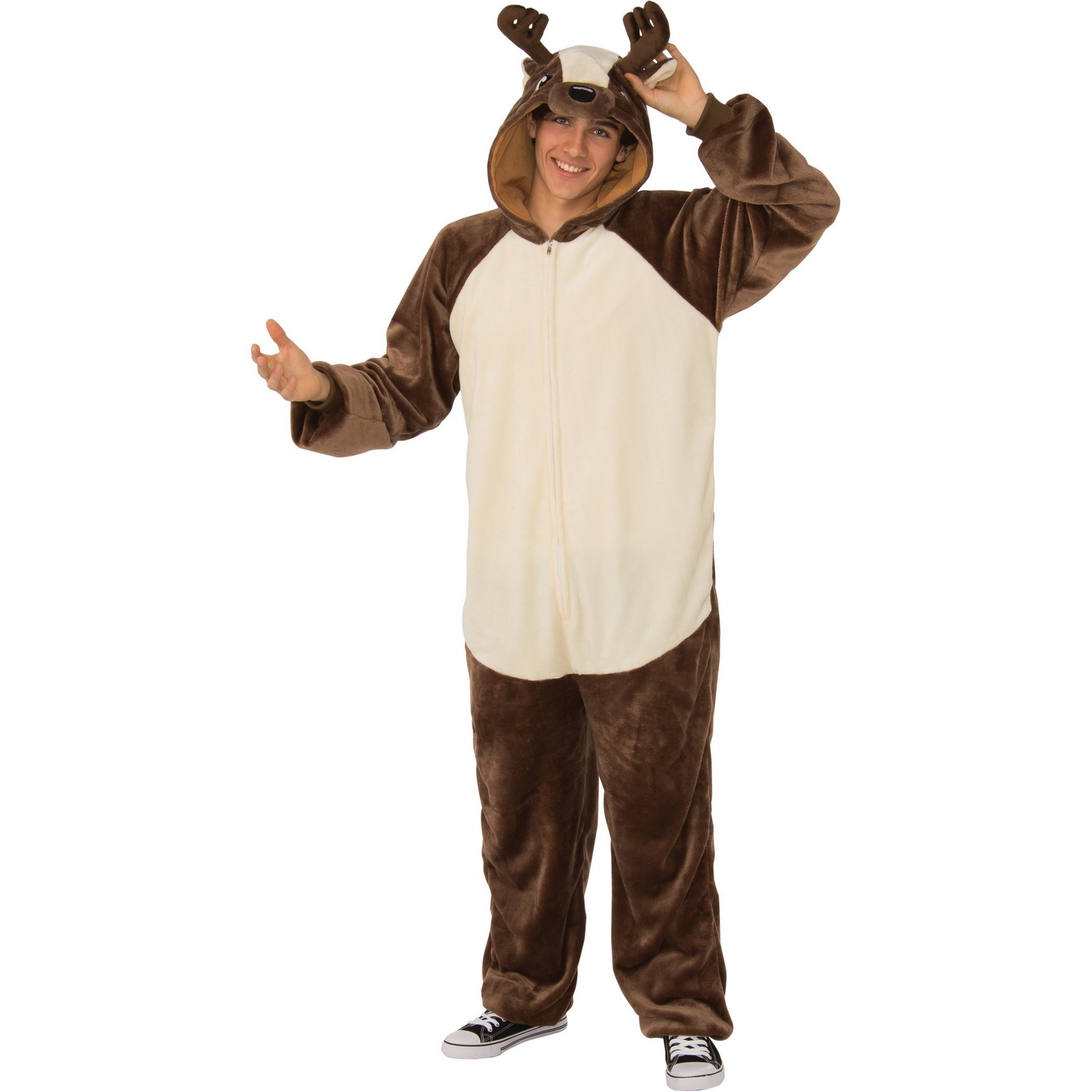 Rubie's Costume Company Reindeer Zipster Adult Costume, Brown, Large/X-Large