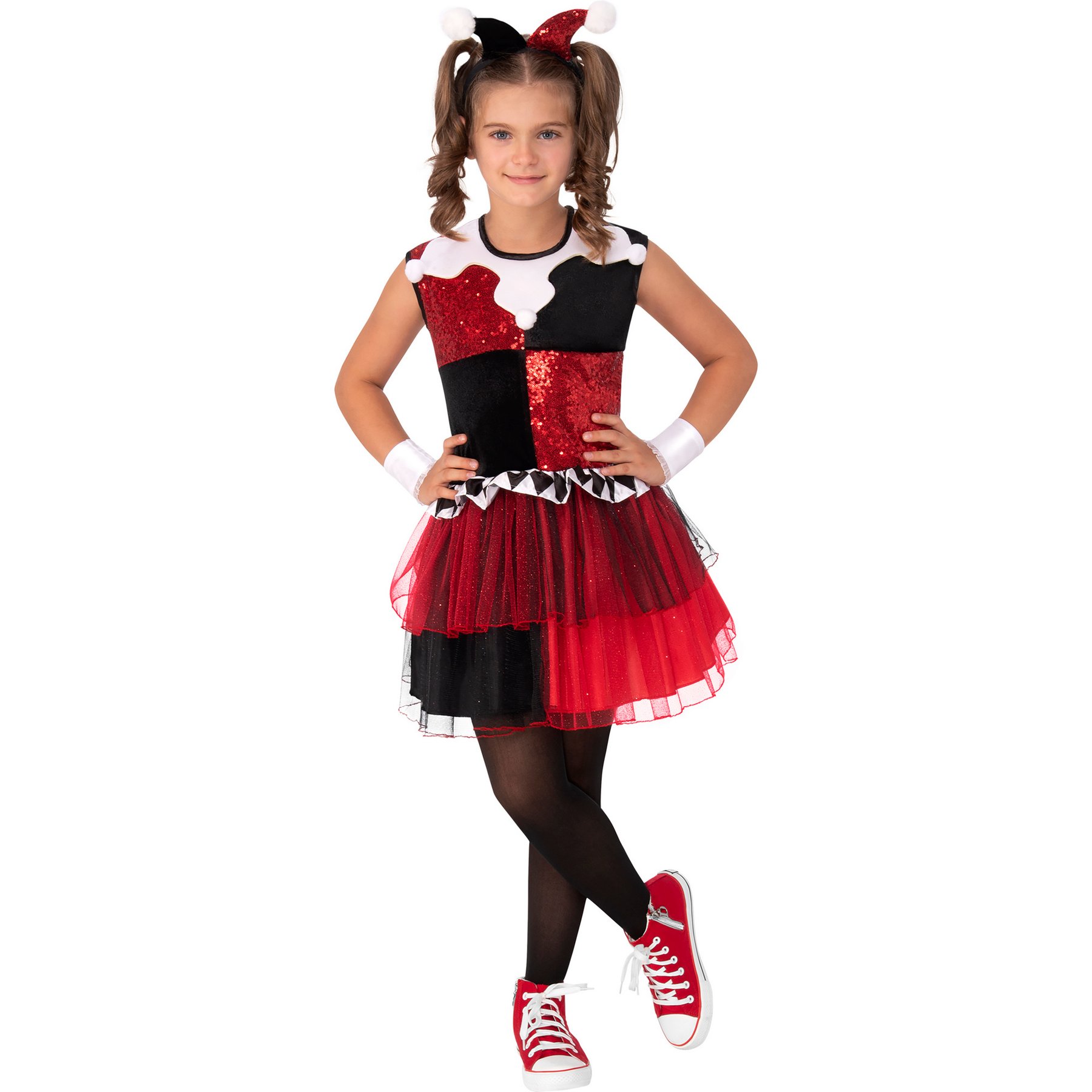 Rubie's Costume Company DC Comics Harley Quinn Kid Costume, Red, Large