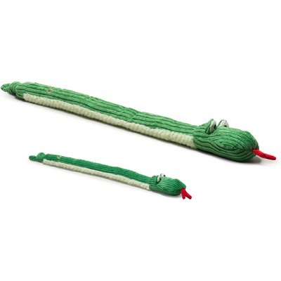 HuggleHounds HuggleHounds Sir Squeaks-a-Lot Snake Knottie Squeaky Plush Dog Toy, Green, Small