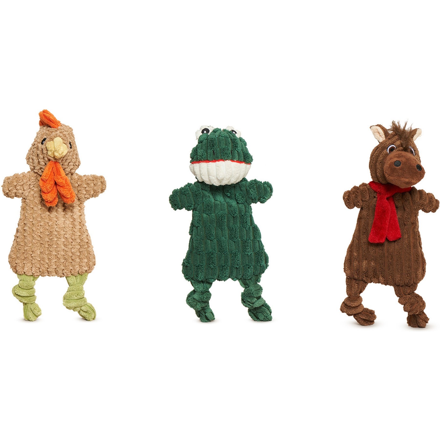 HuggleHounds HuggleFlatties Pasture Pals Variety-Pack Dog Toy, Multicolor, Small, 3 count