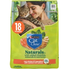 Purina Cat Chow Naturals Original No Artificial Flavors or Preservatives Added Vitamins, Minerals & Nutrients Real Chicken Dry Cat Food, 18-lb bag