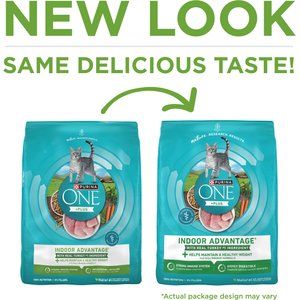 Purina ONE +Plus Indoor Advantage Adult Natural, Low Fat, Weight Control, Indoor Real Turkey Dry Cat Food, 22-lb bag