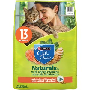 Purina Cat Chow Naturals Original No Artificial Flavors or Preservatives Added Vitamins, Minerals & Nutrients Real Chicken Dry Cat Food, 13-lb bag