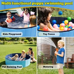 WEVONIGU Heavy-Duty Hard Plastic Non-Slip Collapsible Dog Pool, Blue, Medium slide 2 of 6
