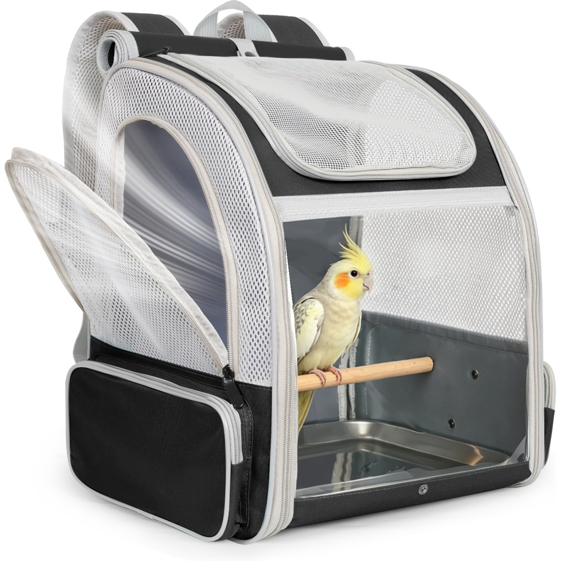 Halinfer Bird Carrier Backpack, Black