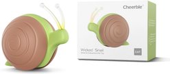 Cheerble Wicked Snail Automatic Interactive Cat Toy, Brown Green