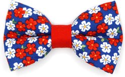 Made By Cleo Red White & Bloom Cat Bow Tie