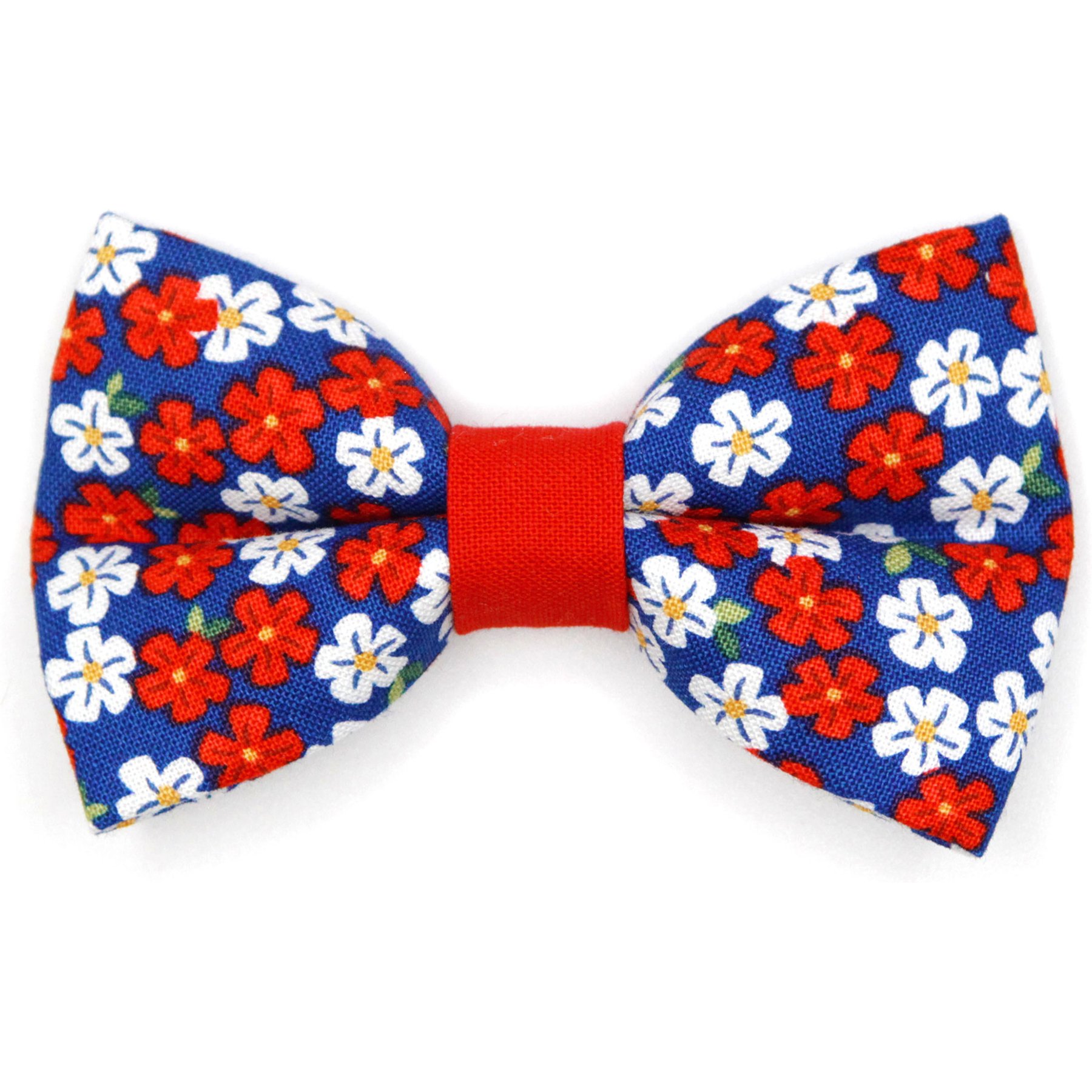 Made By Cleo Red White & Bloom Cat Bow Tie