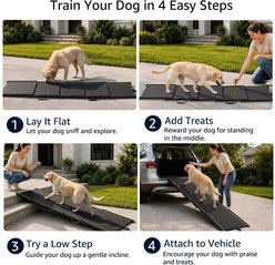 Unipaws Collapsible Extra Wide Telescoping Car Dog Ramp, Black slide 2 of 9