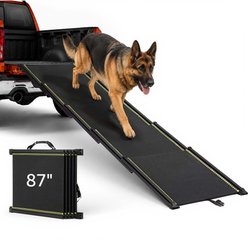 Unipaws Collapsible Extra Wide Telescoping Car Dog Ramp, Black
