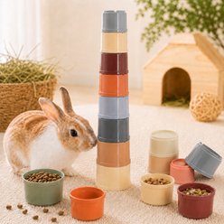 FurriHop Colorful Stacking Cups Foraging Training Games & Puzzles Rabbit Toy, 8 count