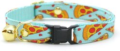 Made By Cleo Pizza Party Cat Collar, 8 to 13-in neck