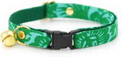 Made By Cleo Cabana Green Cat Collar, 8 to 13-in neck