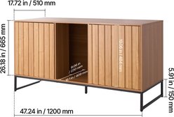 Bencmate Cabinet with Storage End Table House for Living Room Cat Litter Box Enclosure, Brown slide 2 of 8