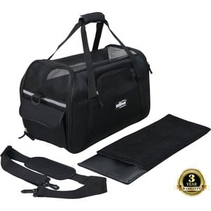 EliteField Soft-Sided Airline-Approved Dog & Cat Carrier Bag, Black, 17-in