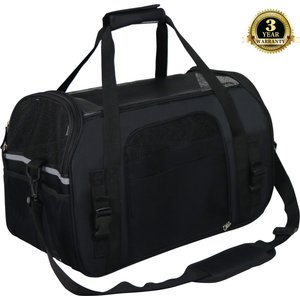 EliteField Soft-Sided Airline-Approved Dog & Cat Carrier Bag, Black, 17-in
