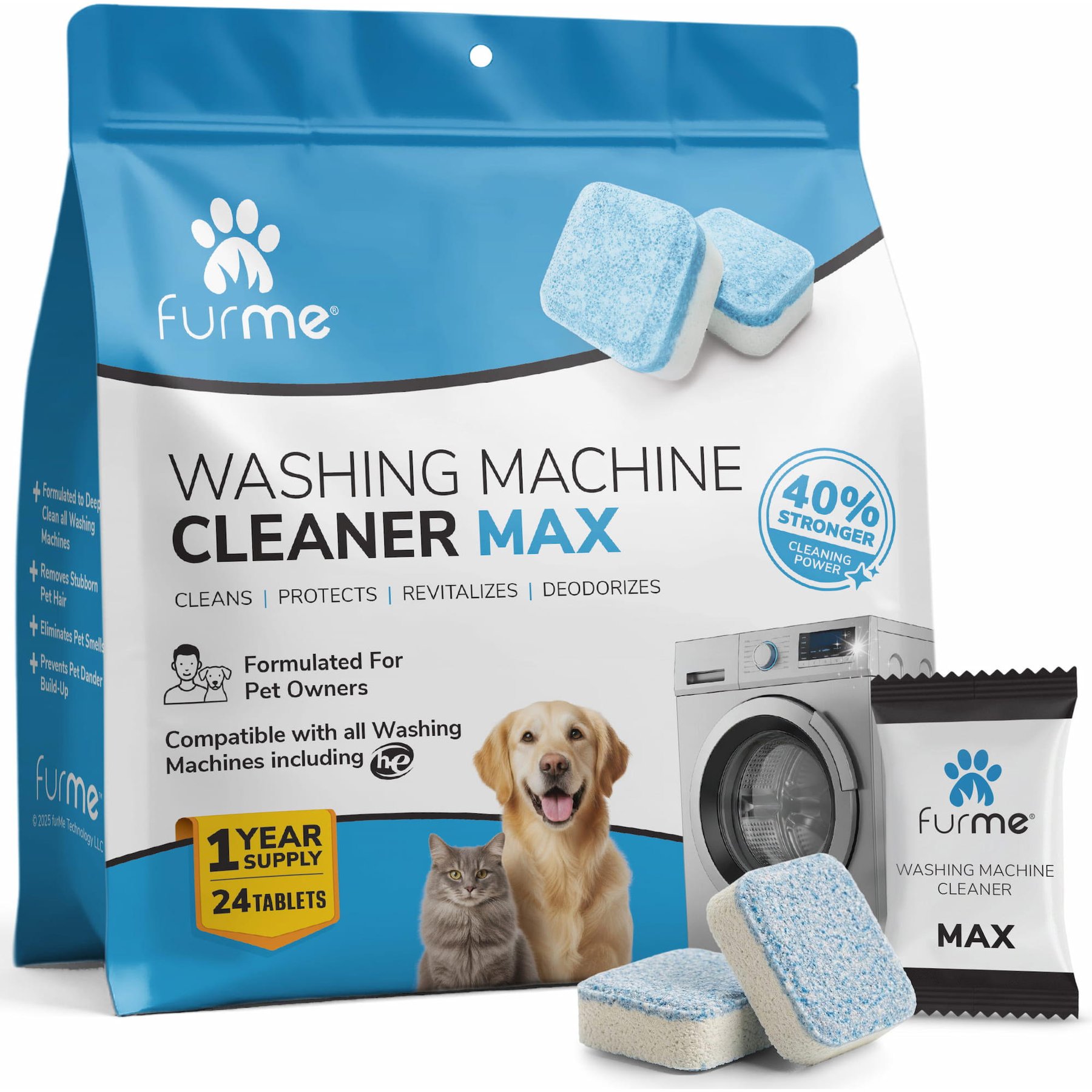 FurMe Washing Machine Cleaner Max Tablets, 24 count