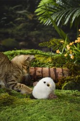 EYS Petgravity Flapping & Chirping Interactive Bird Cat Toy, White-Throated Tit slide 2 of 9