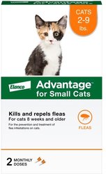 Advantage Topical Flea Prevention for Small Cats, 2-9 lbs, 2-Monthly Treatments