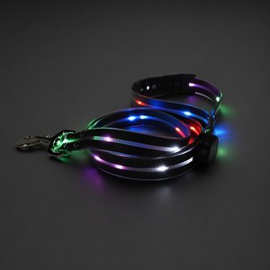 MEGAPAWS Waterproof PVC LED Dog Leash with Colorful Light Strip