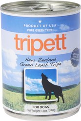 PetKind Tripett New Zealand Green Lamb Tripe Grain-Free Canned Dog Food, 12.8-oz, case of 12