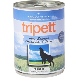 PetKind Tripett New Zealand Green Lamb Tripe Grain-Free Canned Dog Food, 12.8-oz, case of 12
