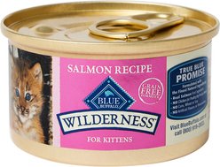 Blue Buffalo Wilderness Kitten Salmon Grain-Free Canned Cat Food, 3-oz, case of 24