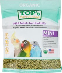 TOP's Parrot Food Organic Mini Pellets Bird Food, 4-lb bag