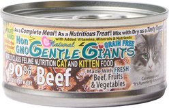 Gentle Giants Natural Non-GMO Beef Grain-Free Cat & Kitten Canned Cat Food, 3-oz, case of 24