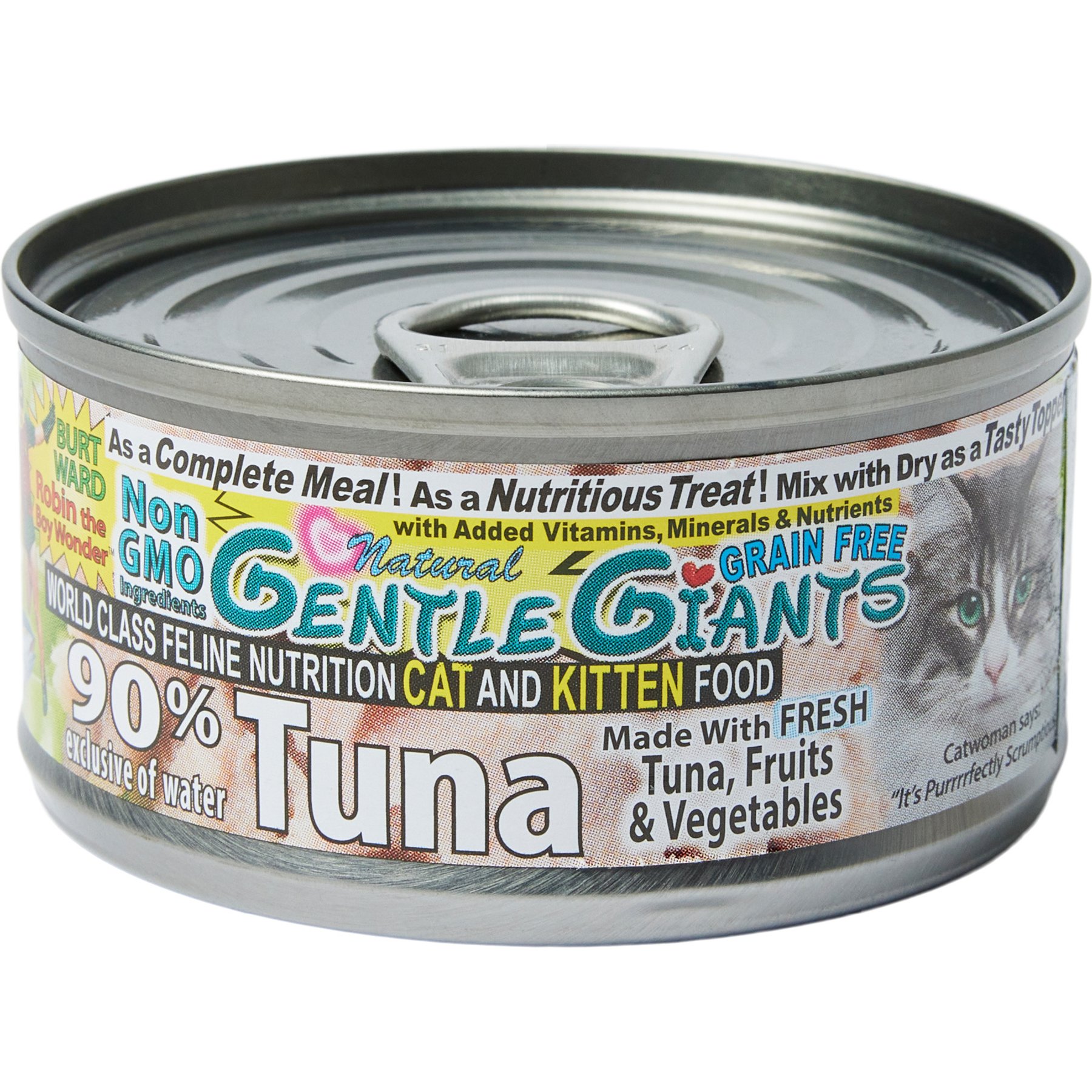 Gentle Giants Natural Non-GMO Tuna Grain-Free Cat & Kitten Canned Cat Food, 3-oz, case of 24