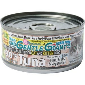 Gentle Giants Natural Non-GMO Tuna Grain-Free Cat & Kitten Canned Cat Food, 3-oz, case of 24