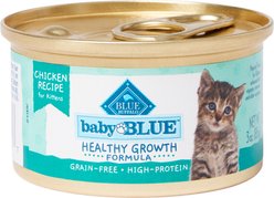Blue Buffalo Baby Blue Healthy Growth Formula Grain-Free High Protein Chicken Recipe Kitten Wet Food, 3-oz cans, case of 24