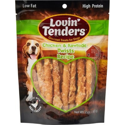 Lovin'Tenders Lovin'Tenders Chicken & Rawhide Twists Recipe Dog Jerky Treat, 7-oz bag