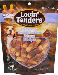 Lovin'Tenders Chicken & Sweet Potato Wraps Recipe Dog Jerky Treat, 8-oz bag