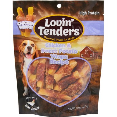 Lovin'Tenders Lovin'Tenders Chicken & Sweet Potato Wraps Recipe Dog Jerky Treat, 8-oz bag