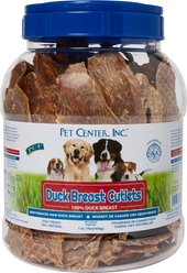 Pet Center Duck Breast Cutlet Dehydrated Dog Treats, 1-lb canister