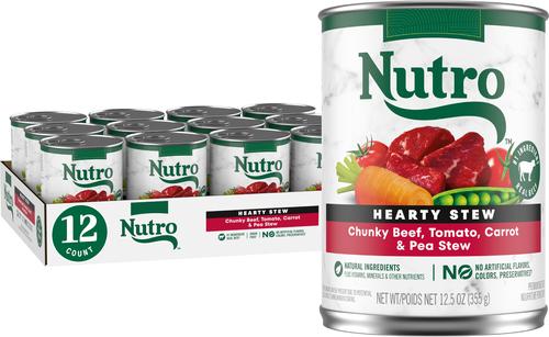 NUTRO Hearty Stew Adult Chunky Beef, Tomato, Carrot & Pea Canned