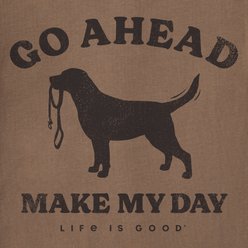 LIFE IS GOOD Men's Go Ahead Make My Day Dog Short Sleeve Shirt, Mushroom Brown, Medium slide 2 of 2