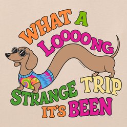 LIFE IS GOOD Women's What A Long Strange Trip Dachshund Shirt, Birch White, XX-Large slide 2 of 2