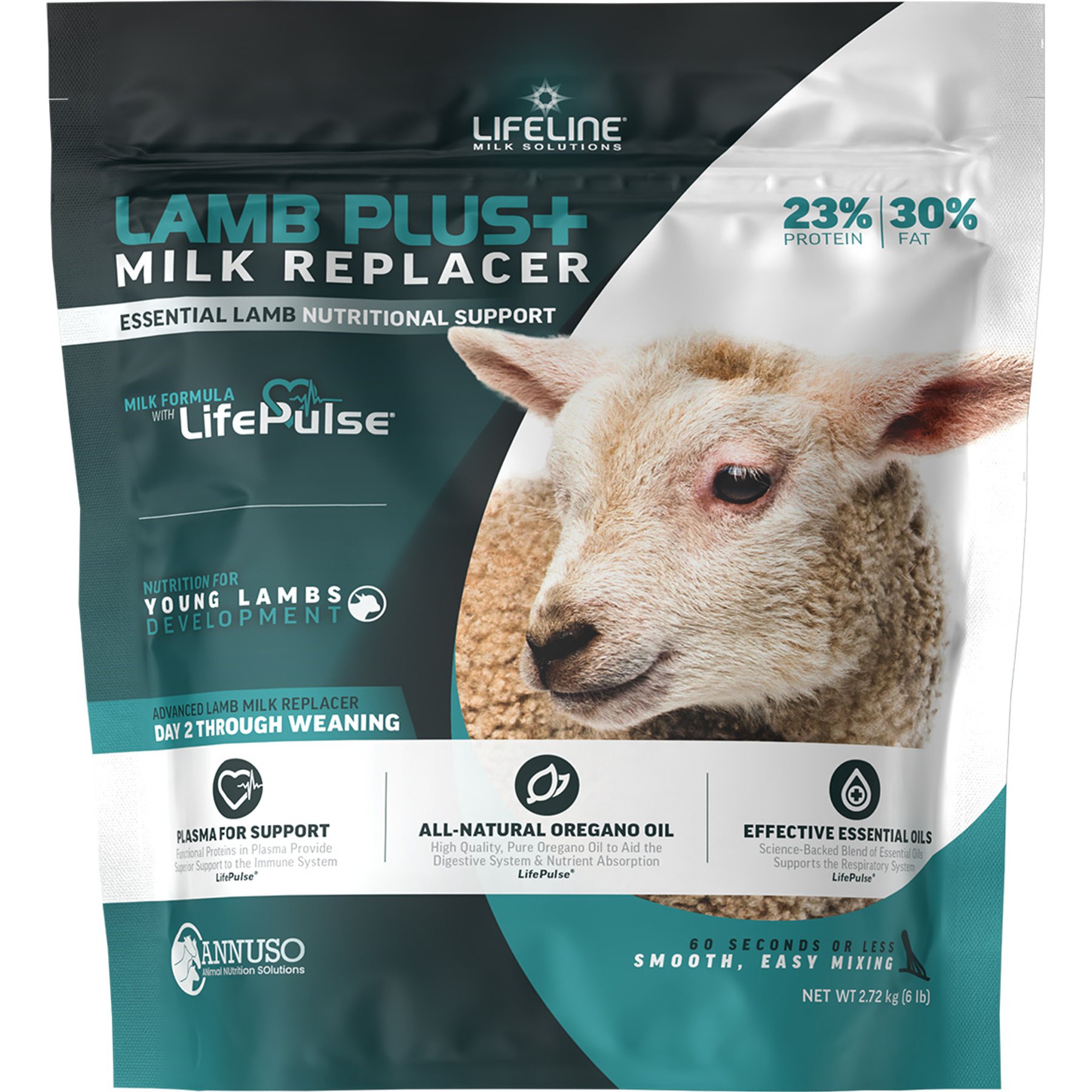 LIFELINE LAMB PLUS 23:30 Milk Replacer Powder Lamb & Kid Supplement, 6-lb bag