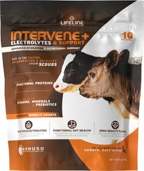 LIFELINE INTERVENE+ Advanced Electrolytes & Support Powder Calf Supplement, 1-lb bag
