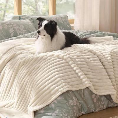 Show full view: Bedsure ComfyFleece Waterproof Dog & Cat Blanket, Cream, Twin slide 8 of 9
