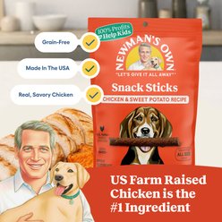 Newman's Own Snack Sticks Chicken & Sweet Potato Recipe Grain-Free Dog Treats, 5-oz bag slide 2 of 9