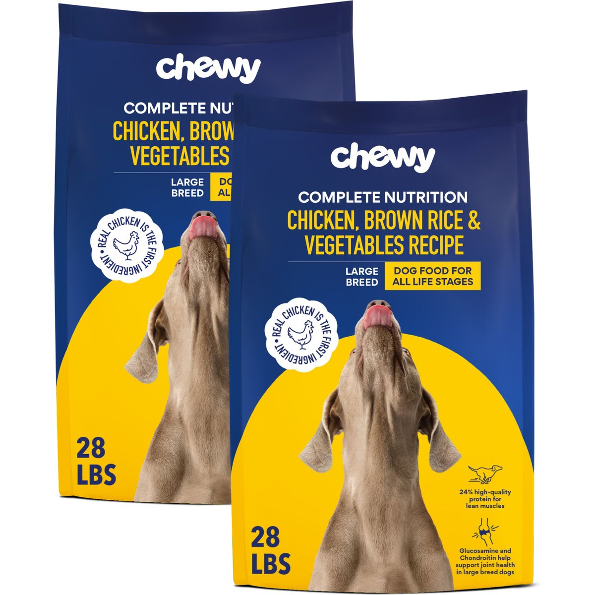 Chewy Made Complete Nutrition Large Breed Chicken, Brown Rice & Vegetables Recipe Dry Dog Food (FORMERLY AMERICAN JOURNEY), 56-lb bundle