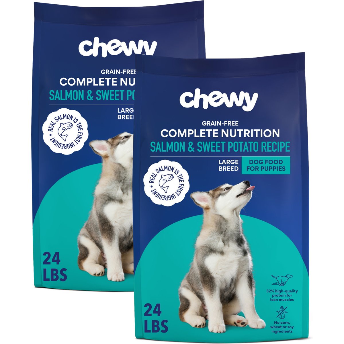 Chewy Made Complete Nutrition High Protein Grain-Free Large Breed Puppy Salmon & Sweet Potato Recipe Dry Dog Food (FORMERLY AMERICAN JOURNEY), 48-lb bundle