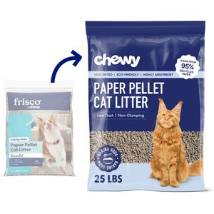 Chewy Made Unscented Non-Clumping Recycled Paper Cat Litter (FORMERLY FRISCO), 25-lb bag