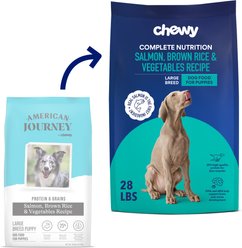 Chewy Made Complete Nutrition Large Breed Puppy Salmon, Brown Rice & Vegetables Recipe Dry Dog Food (FORMERLY AMERICAN JOURNEY), 28-lb bag
