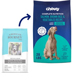 Chewy Made Complete Nutrition Large Breed Puppy Salmon, Brown Rice & Vegetables Recipe Dry Dog Food (FORMERLY AMERICAN JOURNEY), 28-lb bag