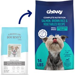 Chewy Made Complete Nutrition Small Breed Salmon, Brown Rice & Vegetables Recipe Adult Dry Dog Food (FORMERLY AMERICAN JOURNEY), 14-lb bag
