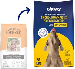 Chewy Made Complete Nutrition Large Breed Chicken, Brown Rice & Vegetables Recipe Dry Dog Food (FORMERLY AMERICAN JOURNEY), 28-lb bag